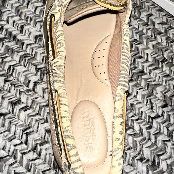 Sperry Women's Size 9 Brown Top Sider Leopard Cheetah Print Slip on Boat Shoes - Picture 4 of 10